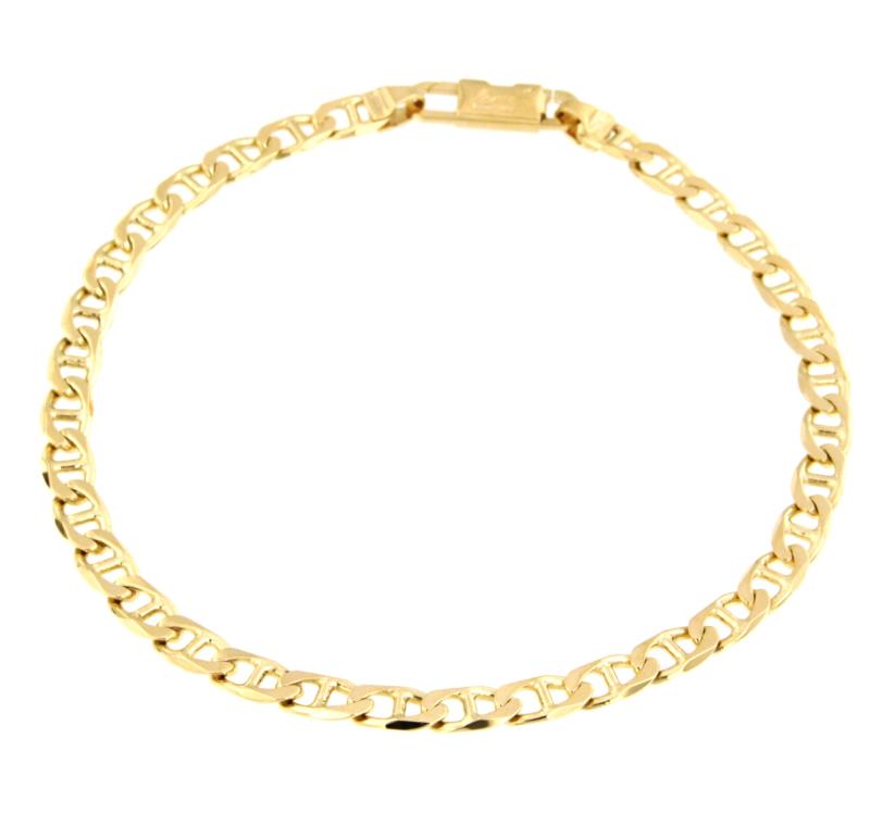 BRACCIALE ORO GIALLO 750/1000 MAGLIA GRUMETTA CON TRAVERSINO - CM. 21 - 