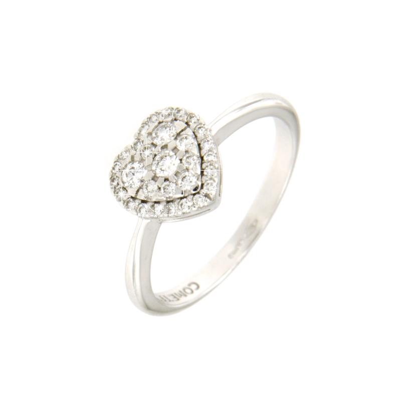 COMETE - ANELLO - ORO BIANCO 750/1000 - CON DIAMANTI TAGLIO BRILLANTE CT. 0.20 TOTALI H - VS2 - MIS. 12.5 - COMETE