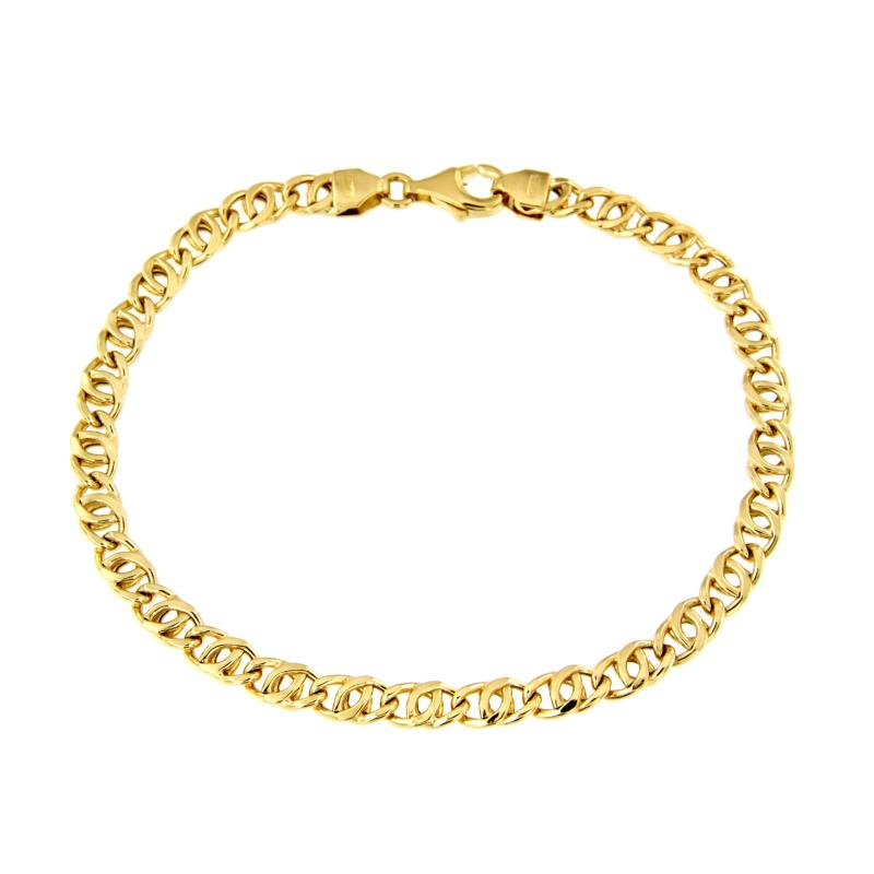 BRACCIALE ORO GIALLO 750/1000 MAGLIA GRUMETTA DOPPIA - CM 20,5 - 