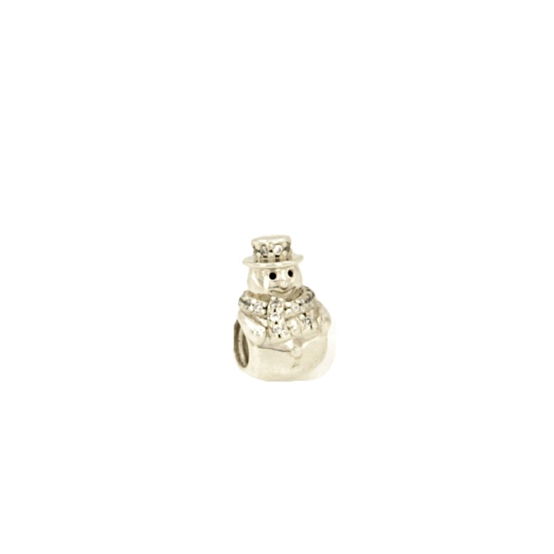 PANDORA - CHARM - ARGENTO 925/1000 - MOD. PUPAZZO DI NEVE LUMINOSO CON ZIRCONIE - PANDORA