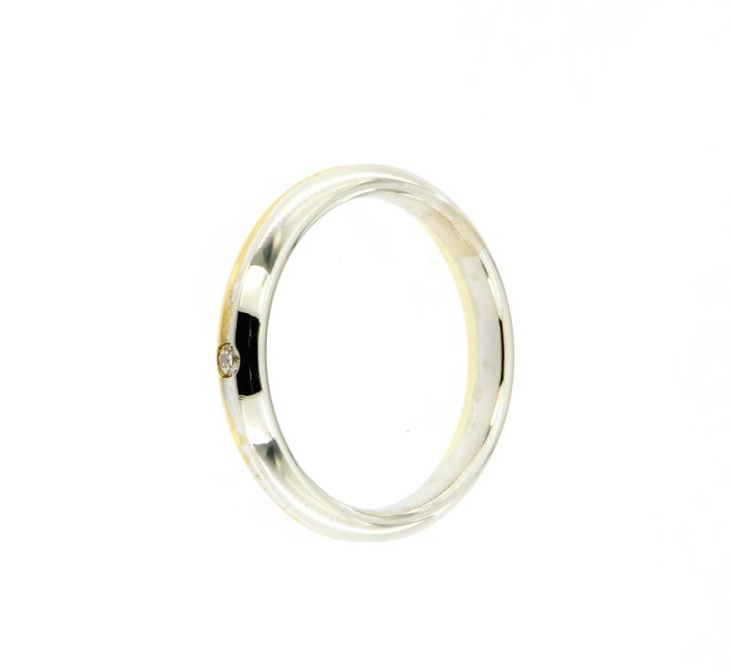 ANELLO DUE ORI 750\1000 FEDE  CON DIAMANTINO CENTRALE MIS.21 - 