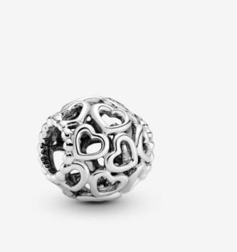 PANDORA – CHARM – ARGENTO 925/1000 - MOD. TRIONFO DI CUORI - PANDORA