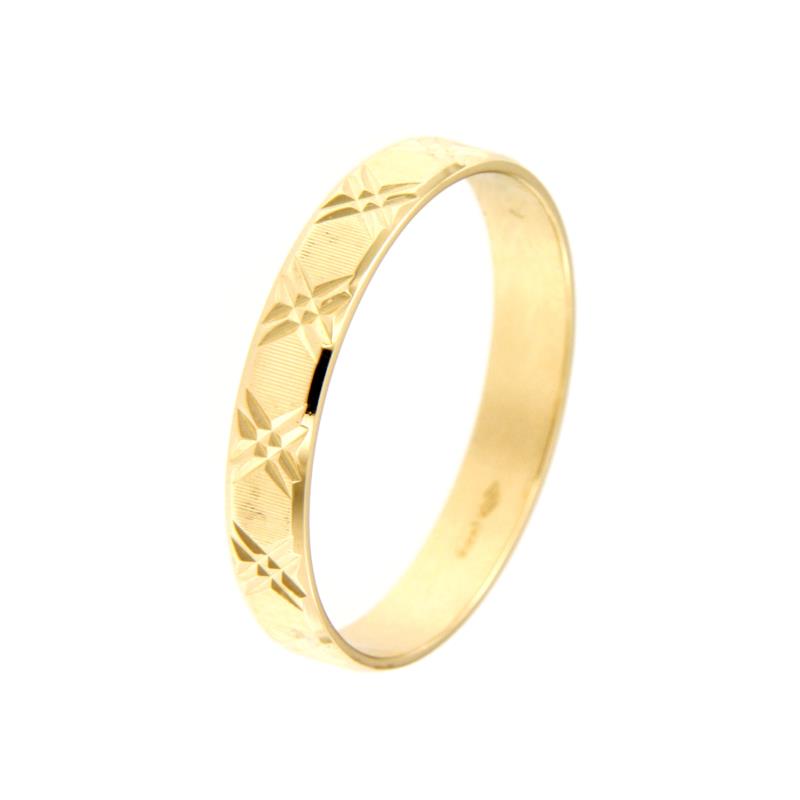 ANELLO ORO GIALLO 750/1000 FEDINA LAVORATA - MIS. 22 - 