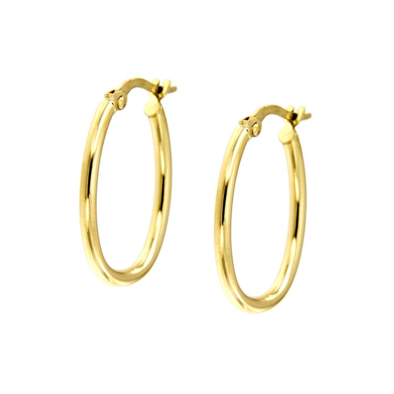 COPPIA ORECCHINI ORO GIALLO 750/1000 OVALI - 