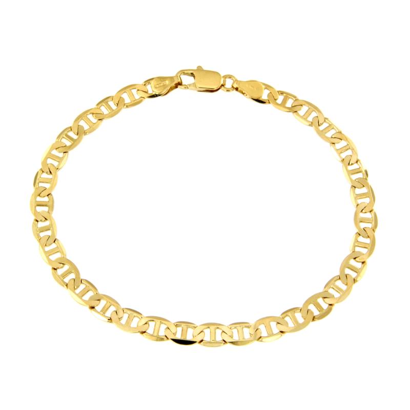 BRACCIALE ORO GIALLO 750/1000 MAGLIA GRUMETTA CON TRAVERSINO - CM 20 - 