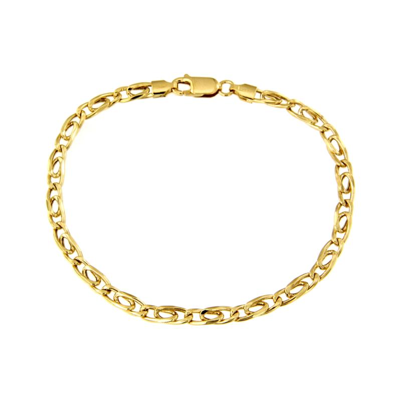 BRACCIALE  ORO GIALLO 750/1000 MAGLIA GRUMETTA DOPPIA - CM. 19  - 