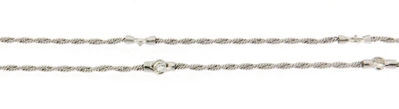COLLANA IN ORO BIANCO750\1000 CON ZIRCONI  - 
