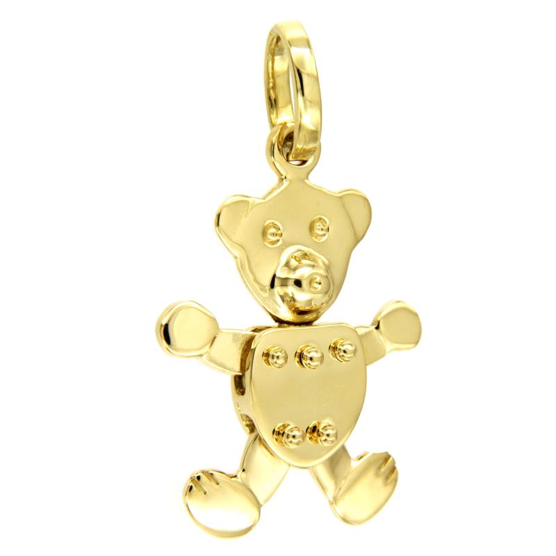 CIONDOLO ORO GIALLO 750/1000 ORSETTO SNODABILE TIPO POMELLATO - 