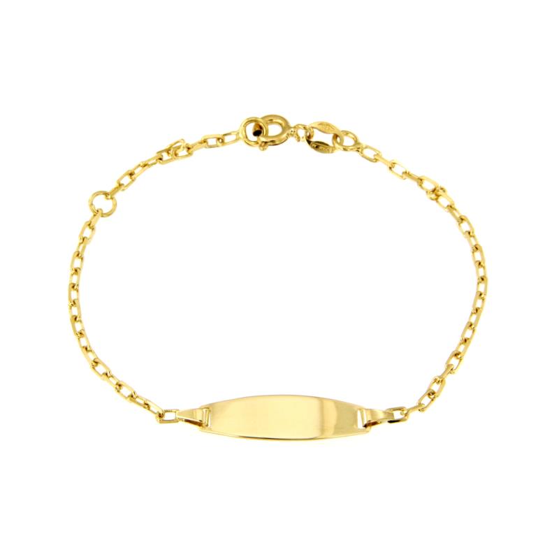 BRACCIALE ORO GIALLO 750/1000 MAGLIA FORZATINA CON TARGHETTA - CM. 15 - 