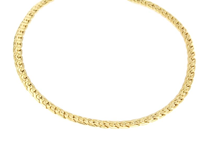 GIROCOLLO ORO GIALLO 750/1000 MAGLIA TIPO GRUMETTA DOPPIA - CM. 42 - 