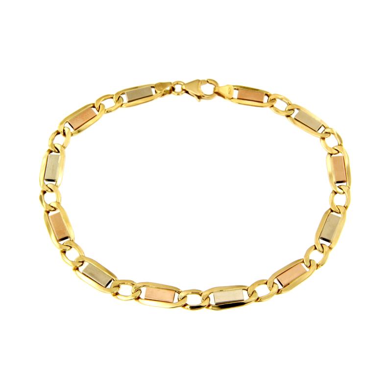 BRACCIALE TRE ORI 750/1000 MAGLIA 1+1 - CM 21 - 