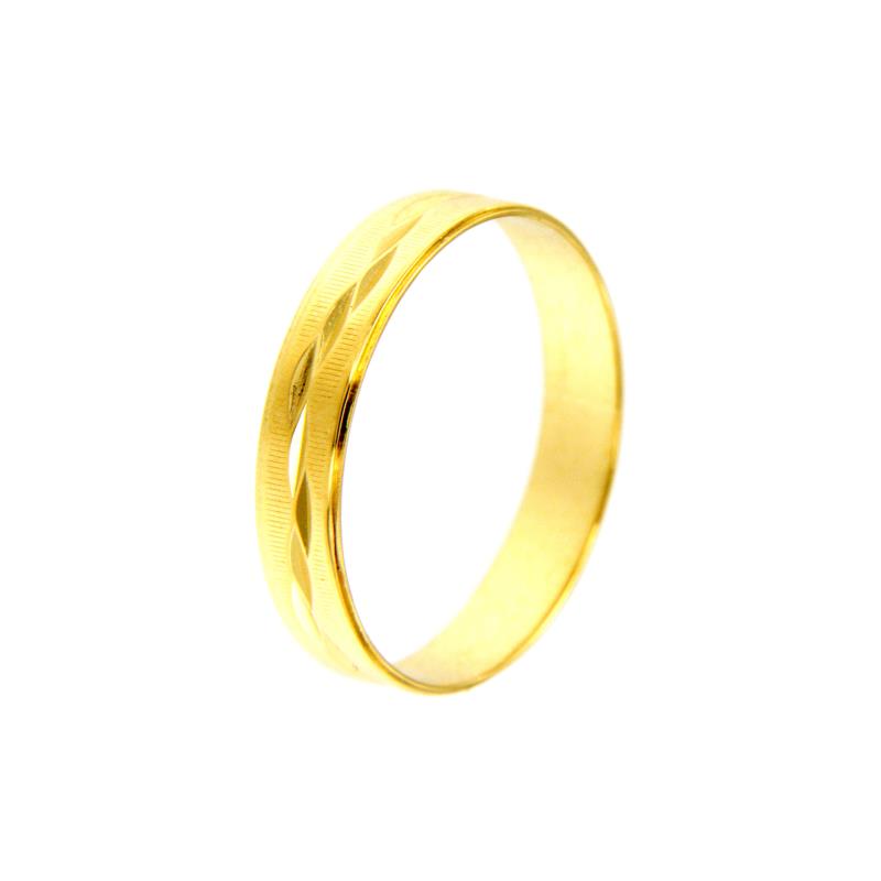 ANELLO ORO GIALLO 750/1000 FEDINA LAVORATA - MIS. 16 (NO MESSA A MISURA) - 