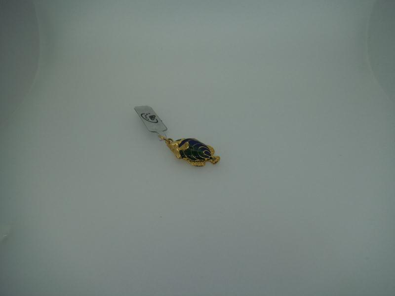 CIONDOLO ORO GIALLO 750/1000 PESCE SEMISMALTATO - 