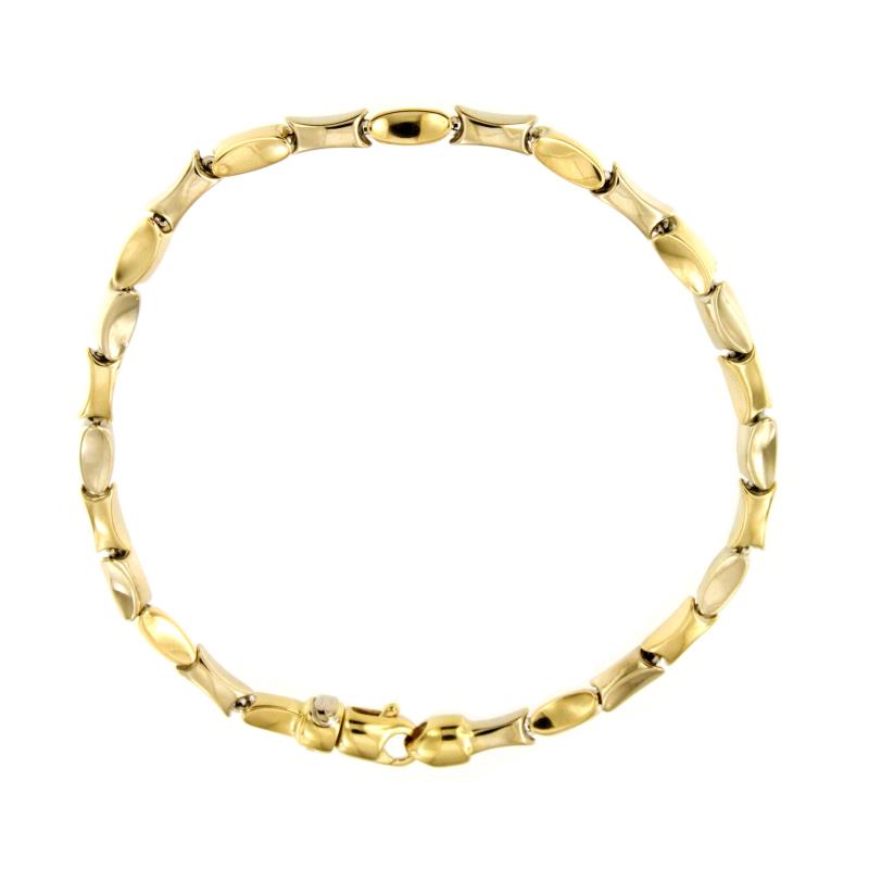 BRACCIALE DUE ORI 750/1000 MAGLIA SEGMENTI &ndash; CM. 21,5 - 