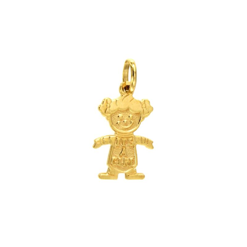 CIONDOLO ORO GIALLO 750/1000 "IT'S A GIRL" - 