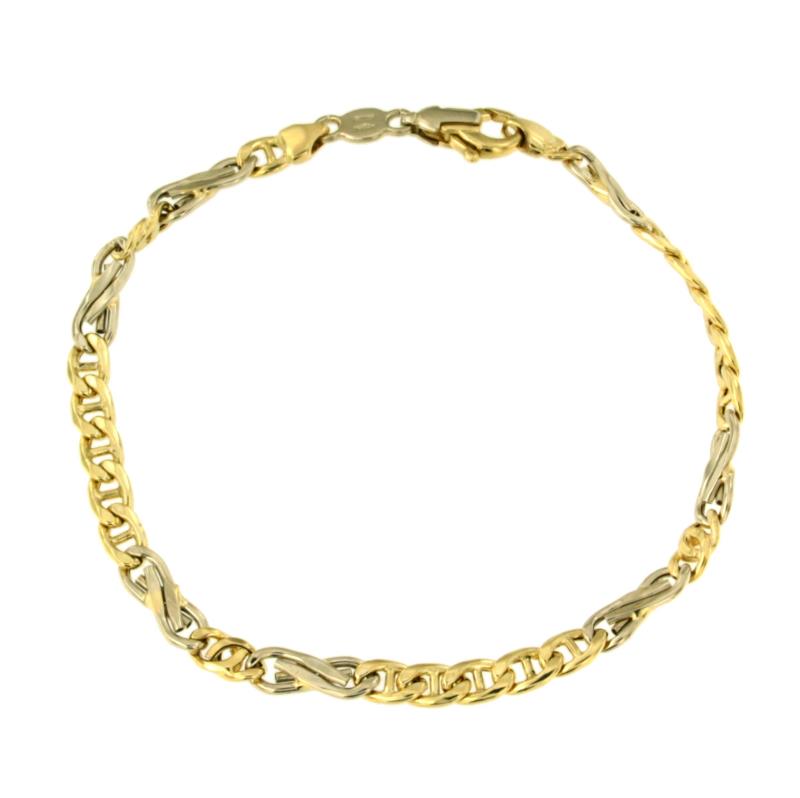 BRACCIALE DUE ORI 750/1000 MAGLIA TIPO 5+1 - CM. 20.5 - 