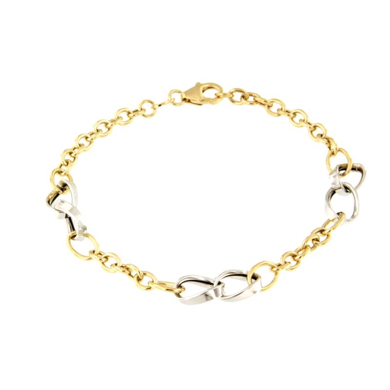 BRACCIALE DUE ORI 750/1000 MAGLIA 3+2 - CM 19 - 