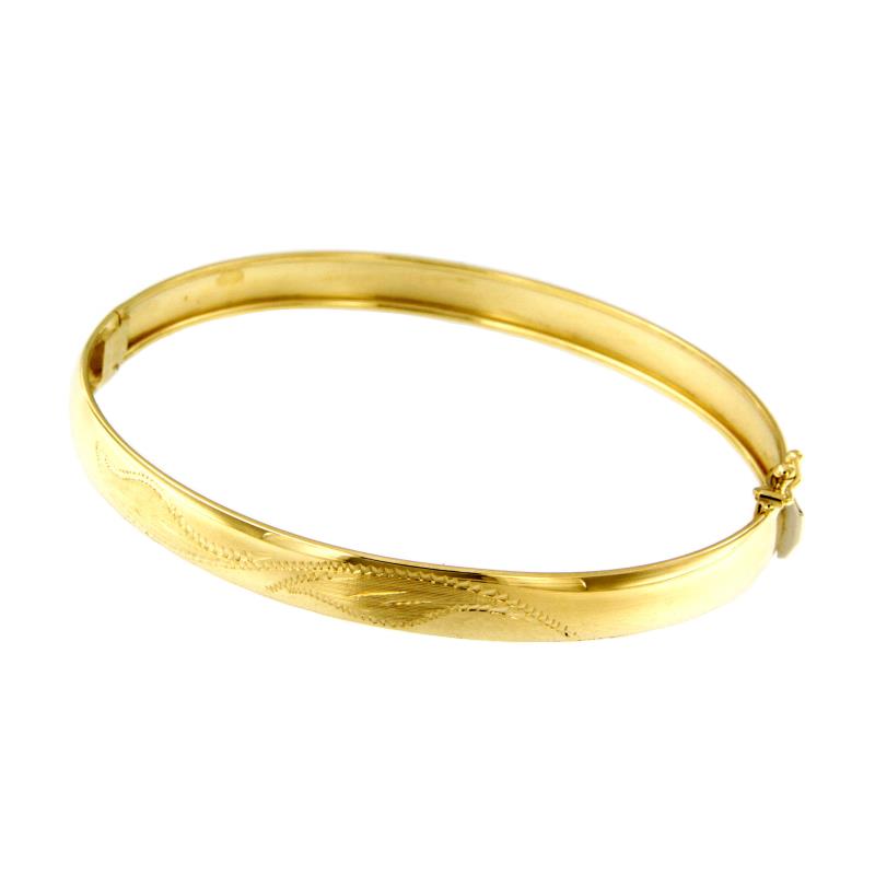 BRACCIALE ORO GIALLO 750/1000 SCHIAVA SEMISATINATO - 