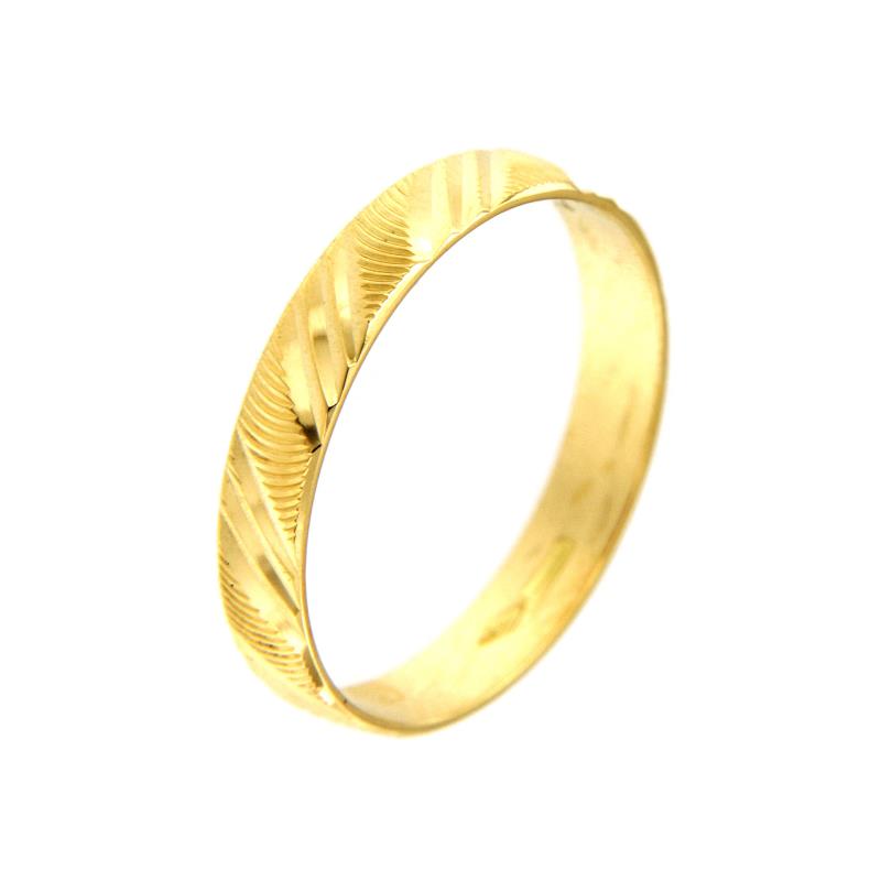 ANELLO ORO GIALLO 750/1000 FEDINA LAVORATA - MIS. 25 (NO MESSA A MISURA) - 