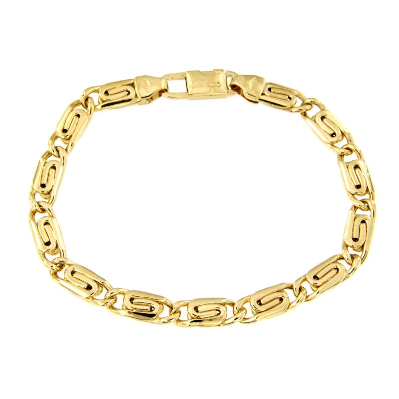 BRACCIALE ORO GIALLO 750/1000 MAGLIA GRUMETTA DOPPIA - CM. 18  - 