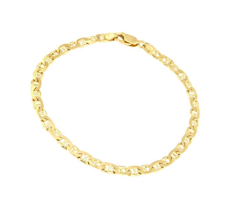 BRACCIALE ORO GIALLO 750/1000 MAGLIA GRUMETTA CON TRAVERSINO - CM 21 - 