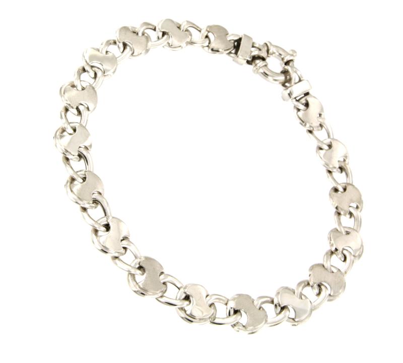 BRACCIALE ORO BIANCO 750/1000 SEMI-SATINATO - CM. 19.5 - 