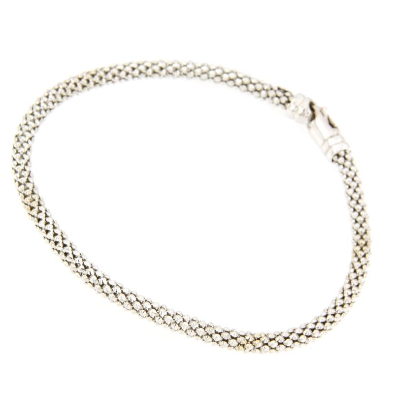 BRACCIALE ORO BIANCO 750/1000 MAGLIA TIPO FOPE - CM. 20 - 