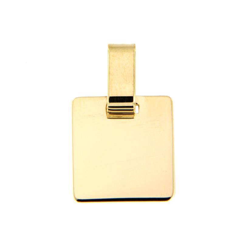 MEDAGLIA ORO GIALLO 750/1000 QUADRATA LISCIA - 