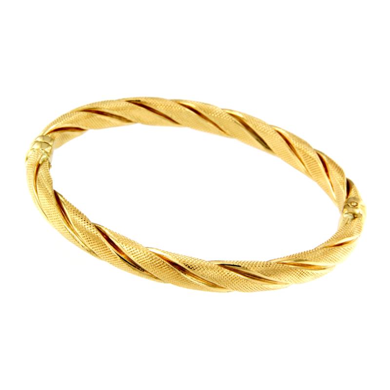 BRACCIALE ORO GIALLO 750/1000 SCHIAVA RITORTO SEMI-ZIGRINATO  - 