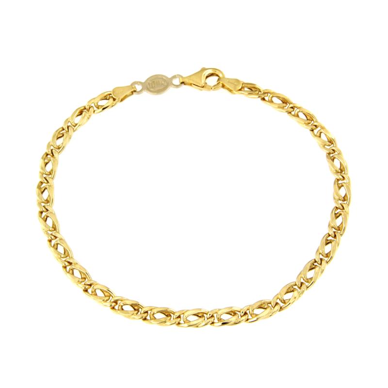 BRACCIALE ORO GIALLO 750/1000 MAGLIA GRUMETTA DOPPIA - CM. 20.5 - 