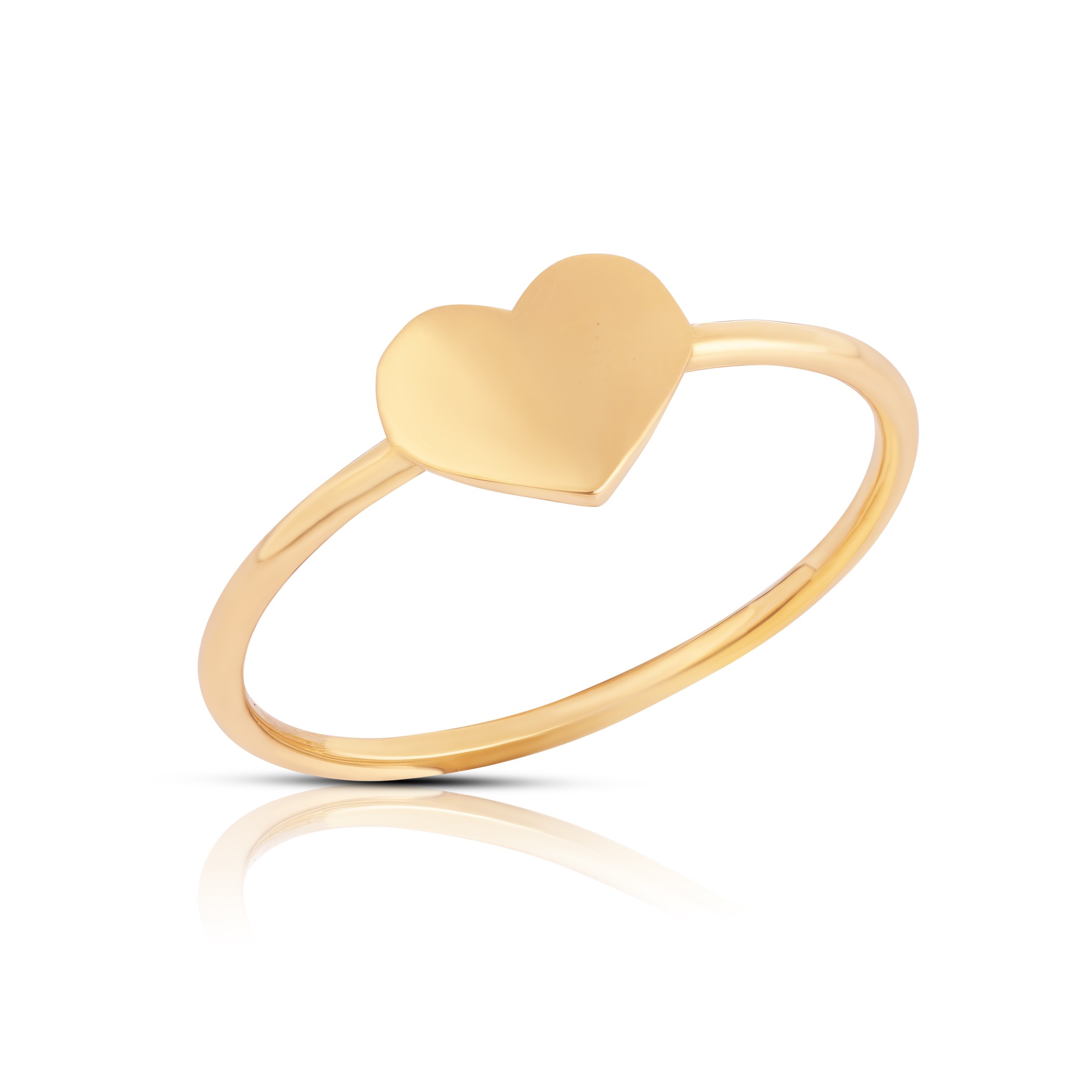 POETICA - ANELLO ORO GIALLO 750/1000 GAMBO A FILO CON CUORE LISCIO - MIS. 10 - LAURENZA GIOIELLI