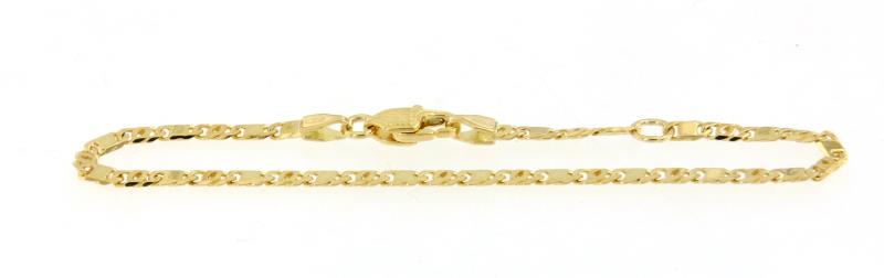 BRACCIALE ORO GIALLO 750\1000  GROUMETTE SCHIACCIATA LUNGHEZZA 15 CM, LARGHEZZA 0,3 - 