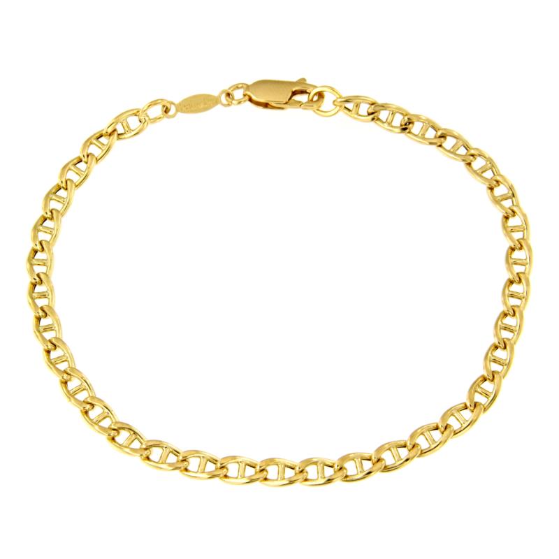 BRACCIALE ORO GIALLO 750/1000 MAGLIA GRUMETTA CON TRAVERSINO - CM 20 - 