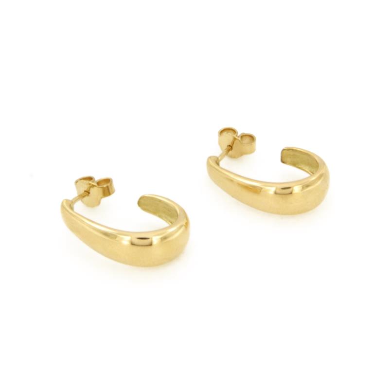 COPPIA ORECCHINI ORO GIALLO 750/1000 SEMI-CERCHI - 