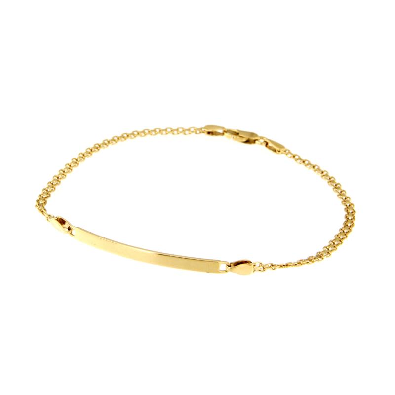 BRACCIALE ORO GIALLO 750/1000 CON TARGHETTA - CM. 20 - 