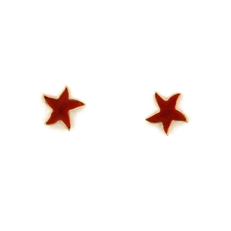DODO - COPPIA ORECCHINI - ORO ROSA 375/1000 - MOD. STELLA MARINA SMALTATA (PA290825) - 