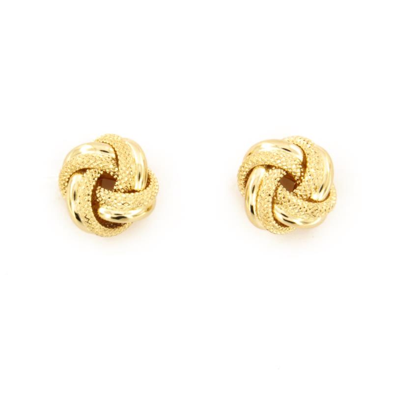 COPPIA ORECCHINI ORO GIALLO 750/1000 NODI SEMI-ZIGRINATI - 