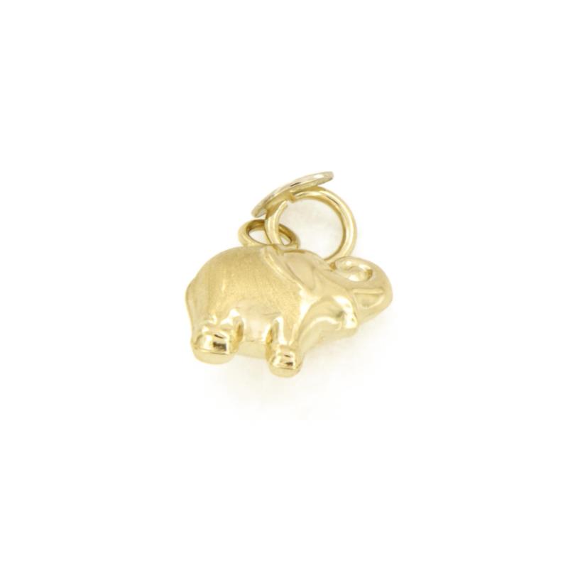 CIONDOLO ORO GIALLO 750/1000 ELEFANTE SEMI-SATINATO  - 