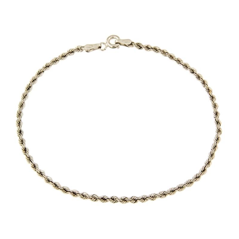 BRACCIALE ORO BIANCO  750/1000 MAGLIA TRECCIA - CM 19 - 