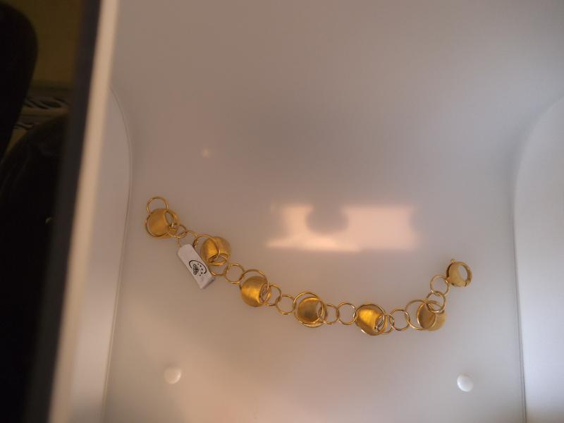 BRACCIALE ORO GIALLO 750/1000 CERCHI E CIONDOLI SATINATI - 