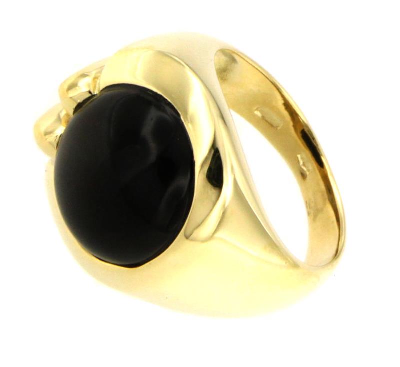 ANELLO ORO GIALLO 750/1000 CON ONICE - MIS. 14 - 