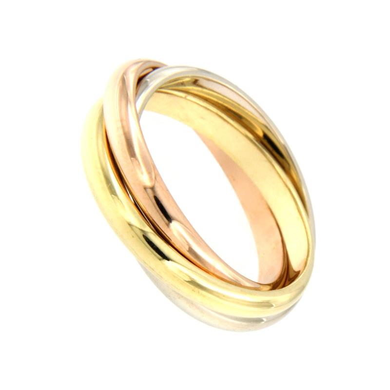 ANELLO TRE ORI 750/1000 TIPO CARTIER - MIS. 13 - 