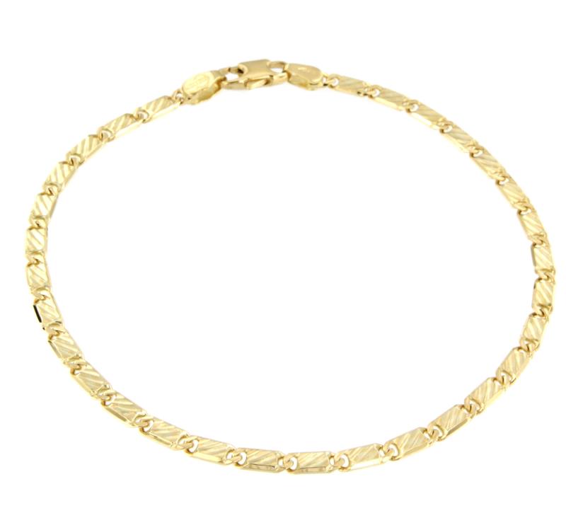 BRACCIALE ORO GIALLO 750/1000 MAGLIA TIPO VALENTINO ZIGRINATA - CM. 21 - 