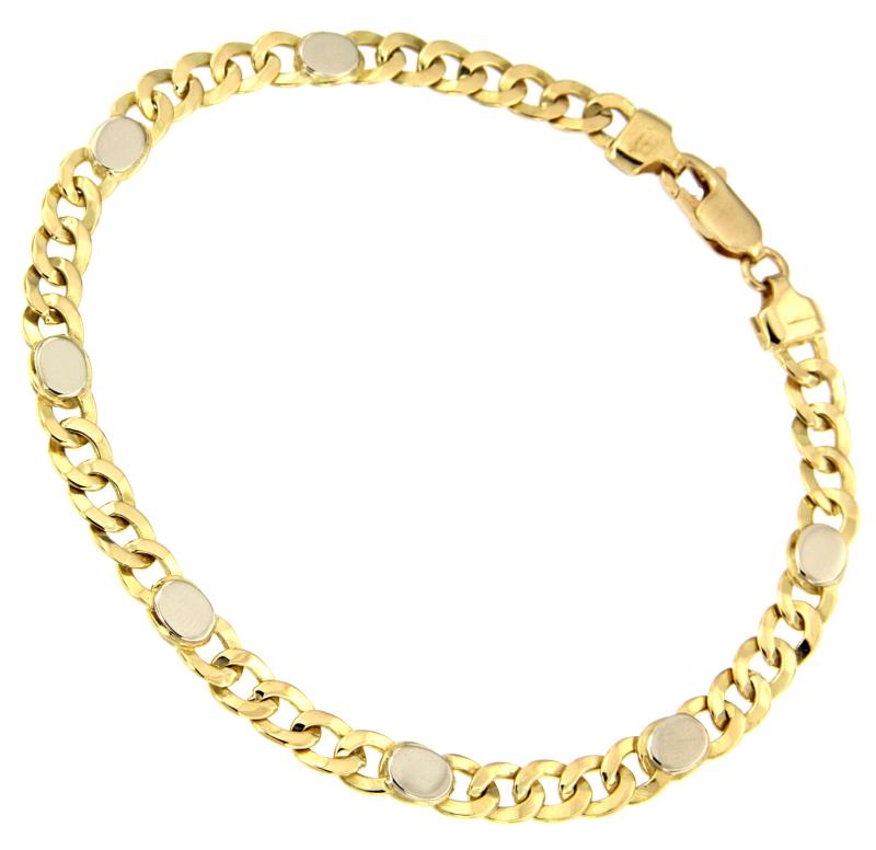 BRACCIALE DUE ORI 750/1000 MAGLIA TIPO 5+1 - CM 20 - 