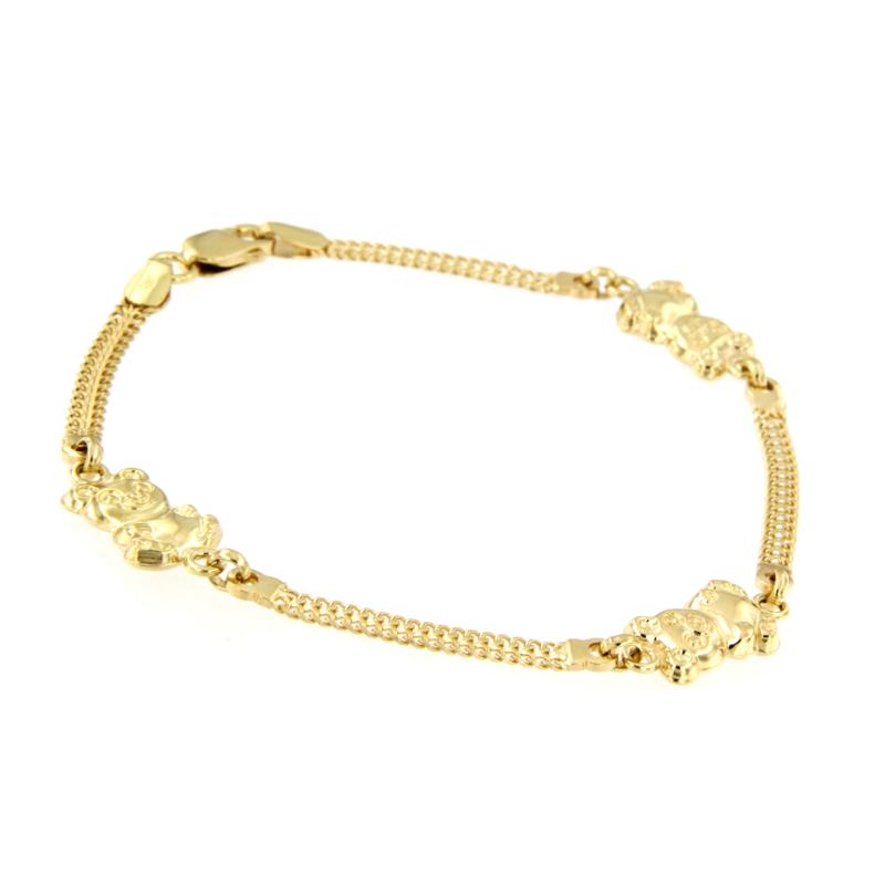 BRACCIALE ORO GIALLO 750/1000 ORSETTI - CM. 18 - 