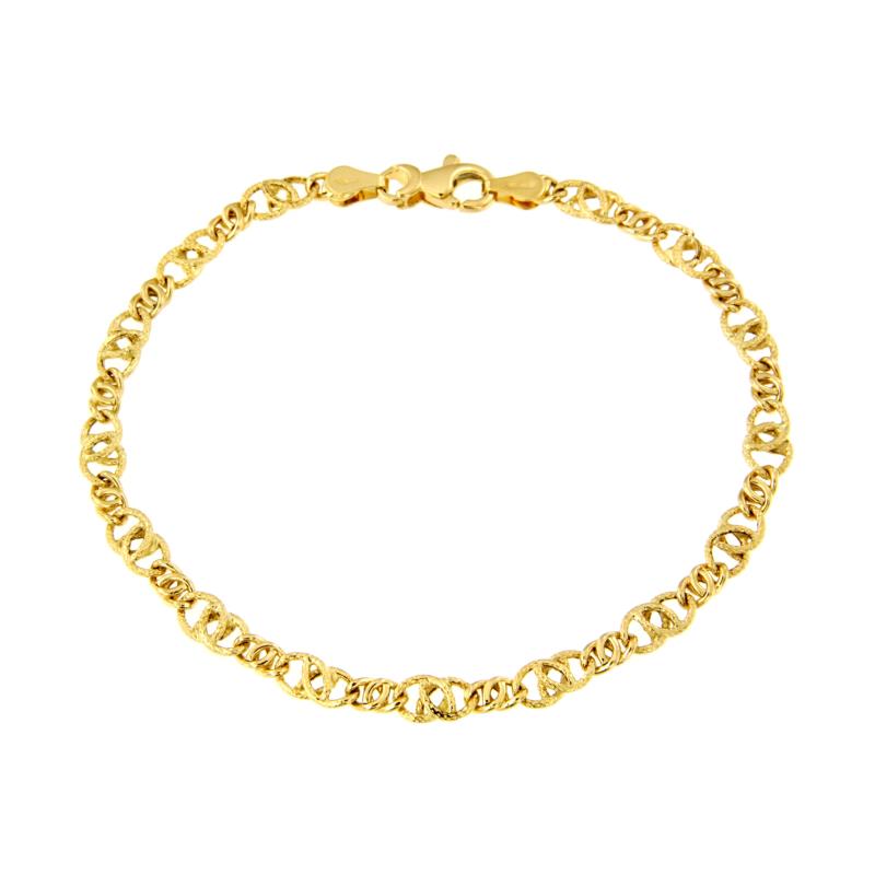 BRACCIALE  ORO GIALLO 750/1000 MAGLIA 1+1 SEMI ZIGRINATA - CM 20 - 