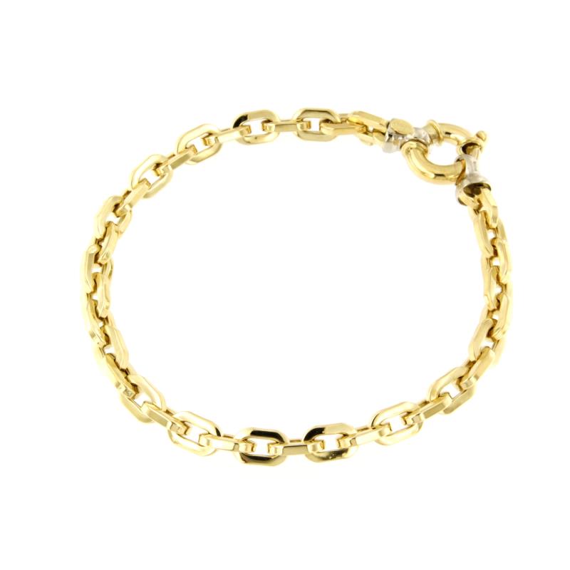 BRACCIALE DUE ORI 750/1000 MAGLIA FORZATINA - CM. 20.5 - 