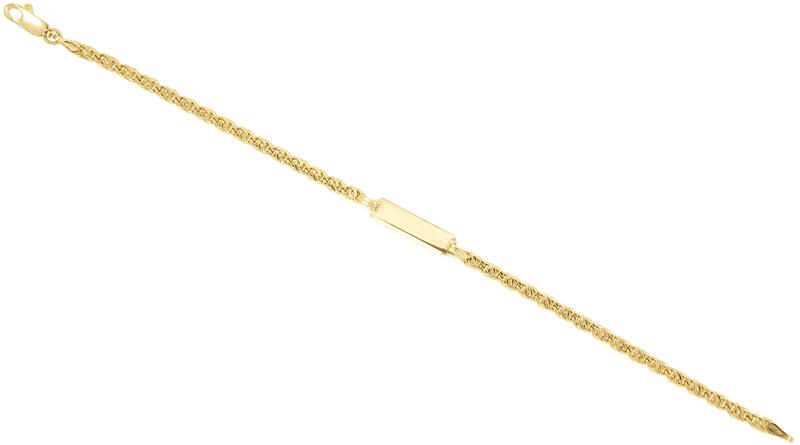 BRACCIALE ORO GIALLO 750/1000 MAGLIA GRUMETTA DOPPIA CON TARGHETTA - CM. 19 - 