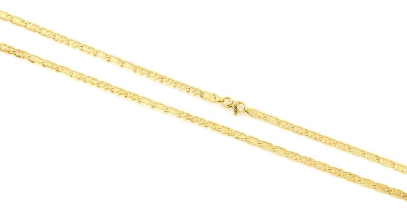 CATENA ORO GIALLO 750/1000 MAGLIA ZIGRINATA 5+3 - CM 50 - 