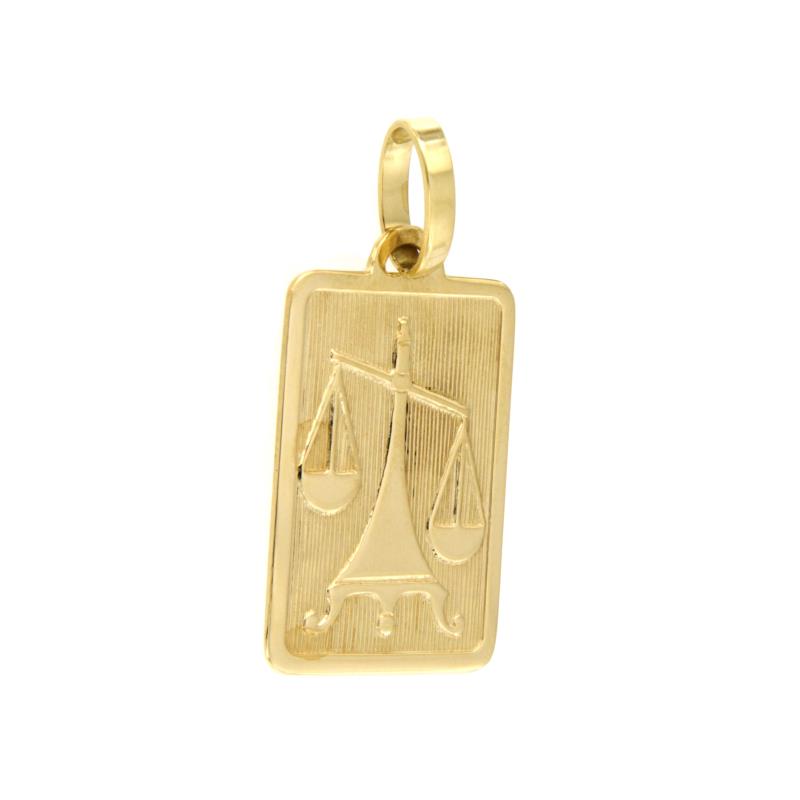 MEDAGLIA ORO GIALLO 750/1000 SEGNO ZODIACALE "BILANCIA" - 